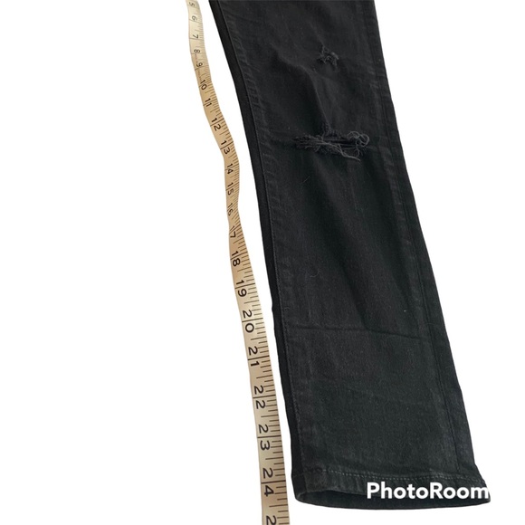 Ralph Lauren Denim Supply Black Distressed Skinny Crop Jeans - Picture 5 of 5